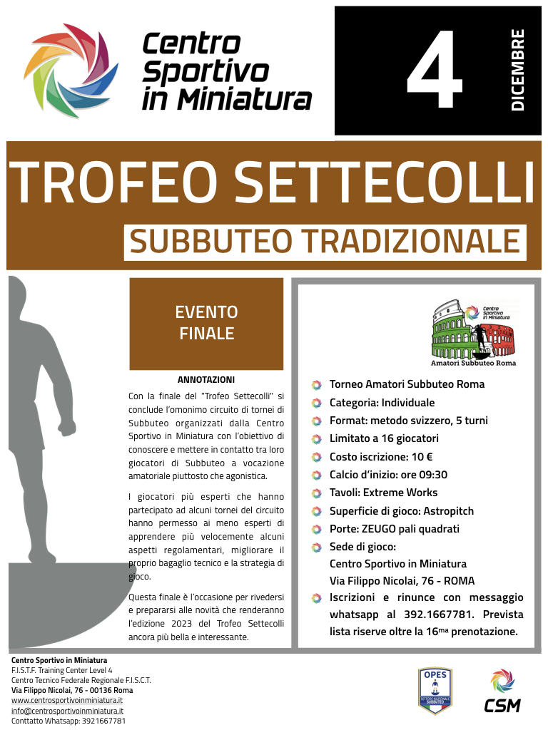 Amatori Subbuteo Roma - Finale Trofeo Settecolli