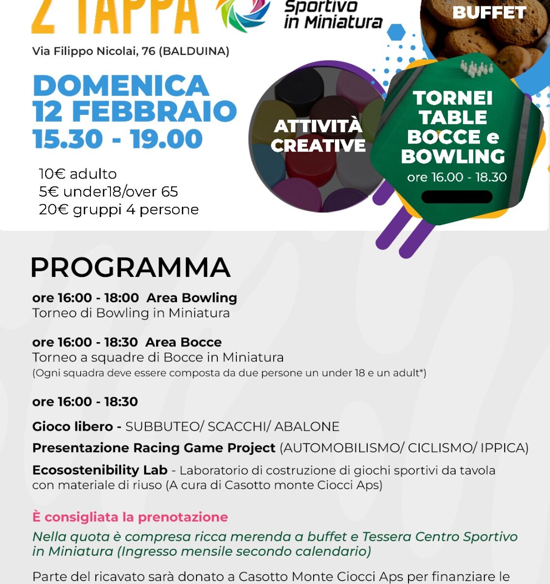 Locandina Centro Sportivo in Miniatura e Casotto Monte Ciocci