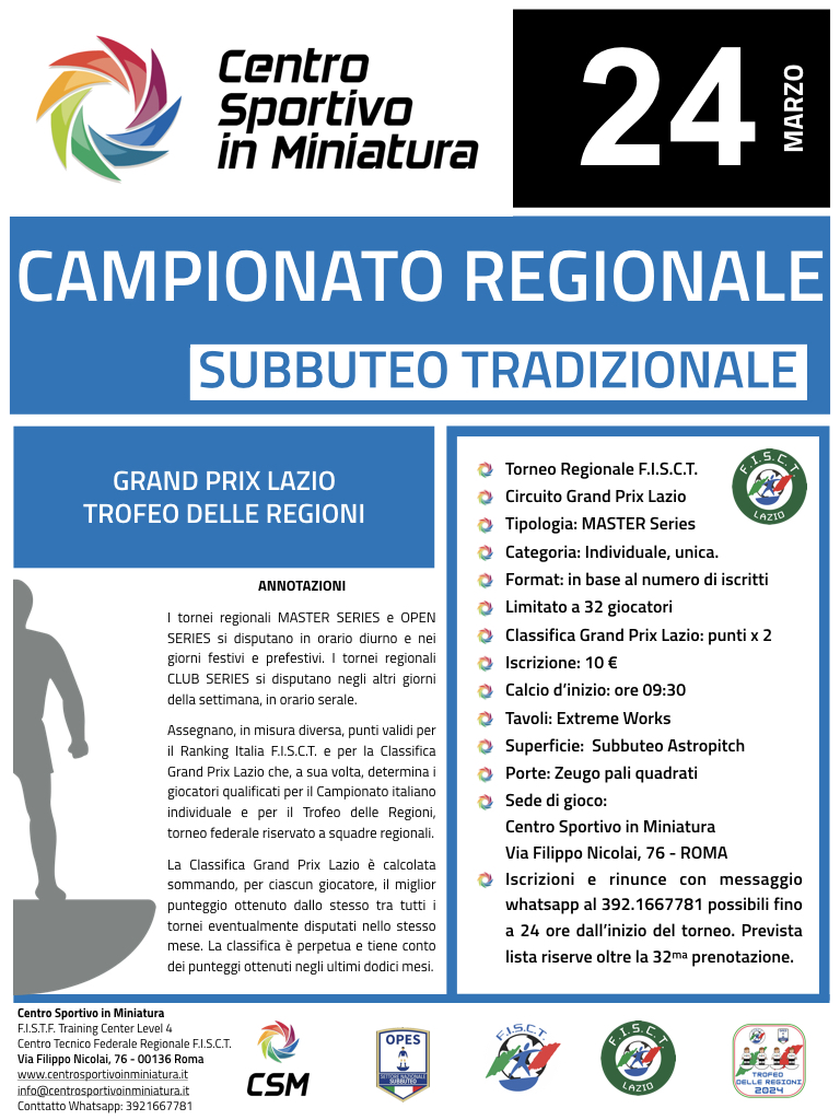 Subbuteo Tradizionale - Campionato Regionale FISCT