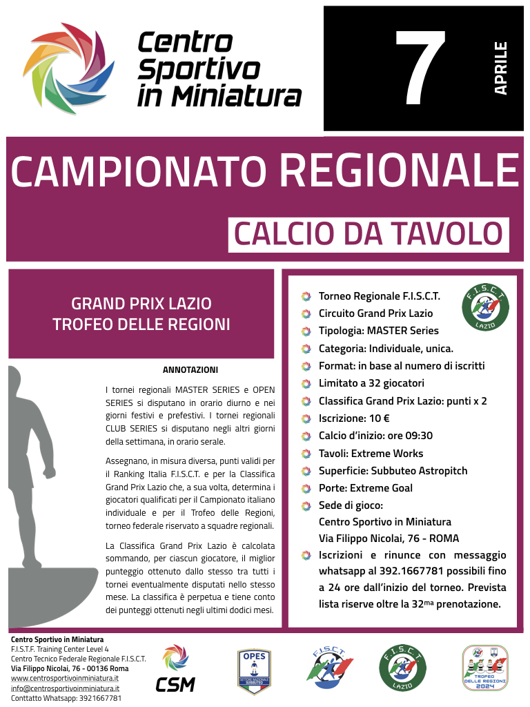 Calcio da Tavolo - Campionato Regionale 2024